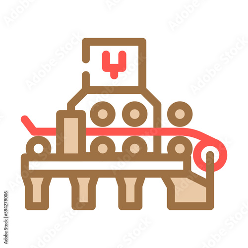 hot strip mill steel production color icon vector illustration