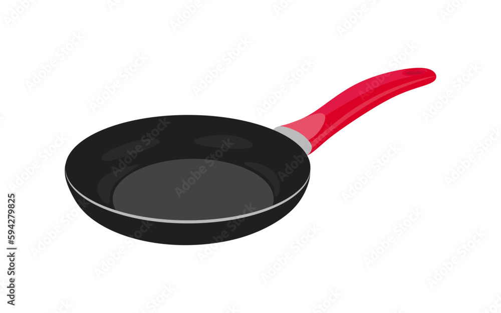Frying pan icon on white Background. Skillet for frying, cooking pancakes. Kitchen utensil in flat vector illustration Frying pan icon on white Background. Skillet for frying, cooking pancakes. Kitchen utensil in flat vector illustration