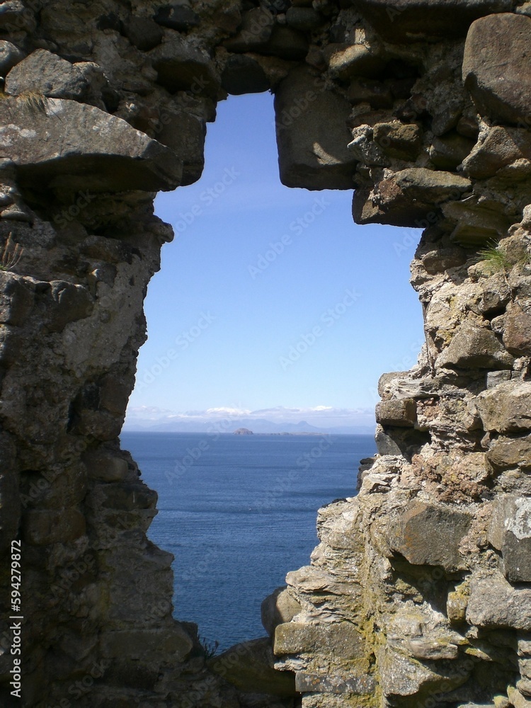 view from the window of the castle (isle of skye) view from the window of the castle (isle of skye)