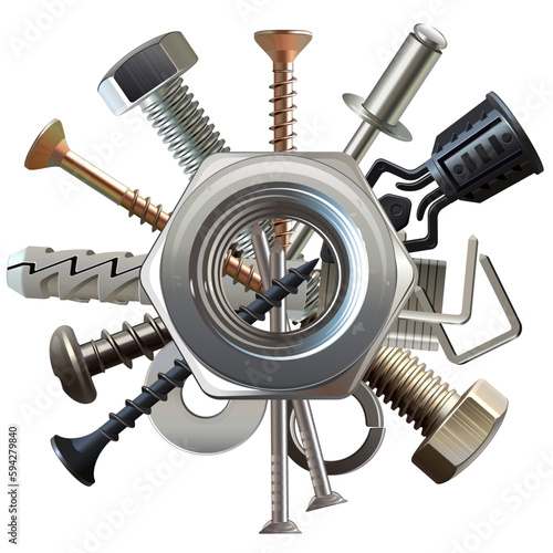 Vector Fasteners Round Concept
