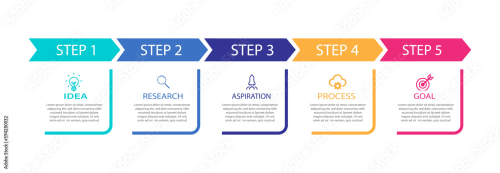 Timeline infographic with infochart. Modern presentation template with ...