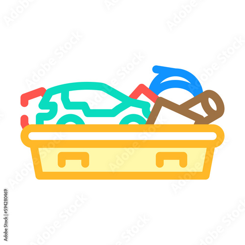 scrap steel steel production color icon vector illustration
