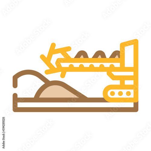 stacker reclaimer steel production color icon vector illustration