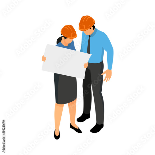 Architects Isometric Illustration