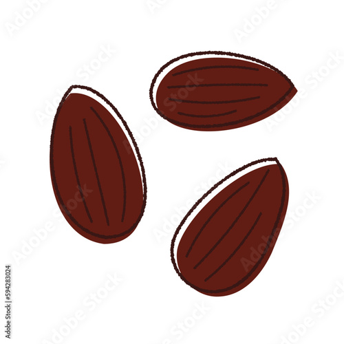 アーモンドのベクター線画イラスト