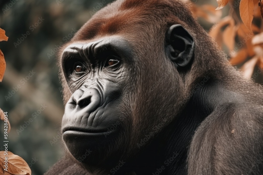 SilverBack male gorilla in the forest SilverBack male gorilla in the forest