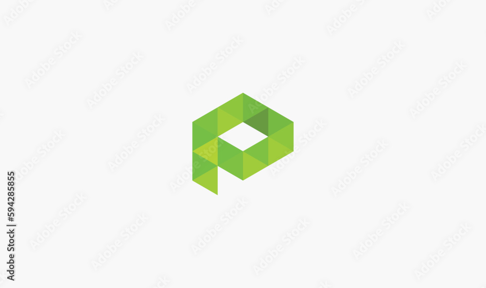 p Letter Logo, abstract logo design, Triangle logo Design, pixel logo