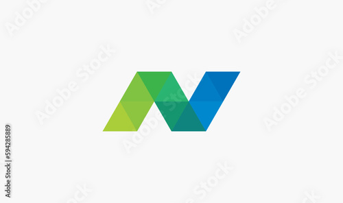 n Letter Logo, abstract logo design, Triangle logo Design, pixel logo