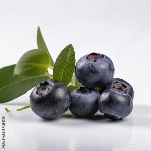 Blueberry fruit isolated on white background.