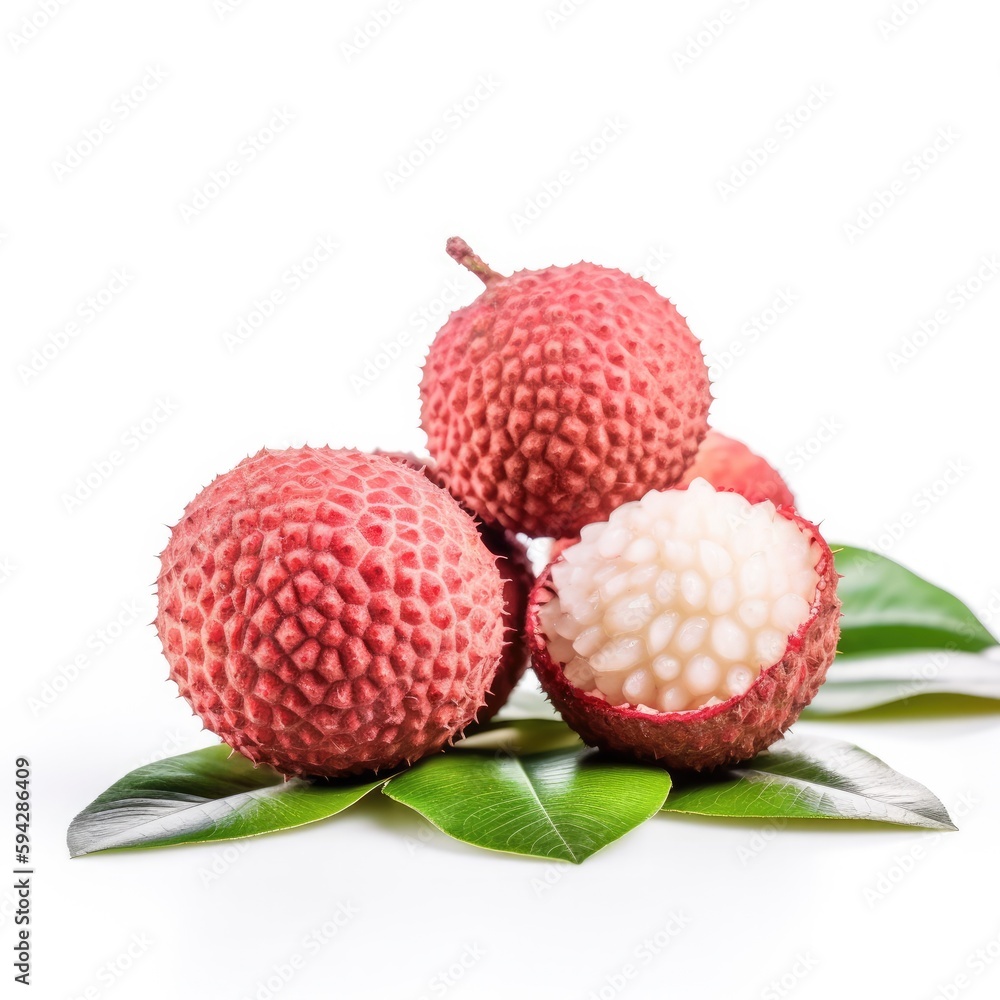 Lychee fruit isolated on white background. Lychee fruit isolated on white background.