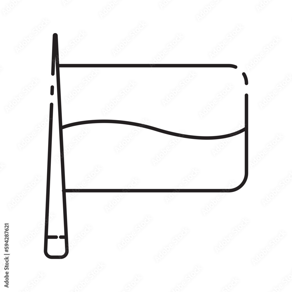 Obraz premium indonesian flag icon outline