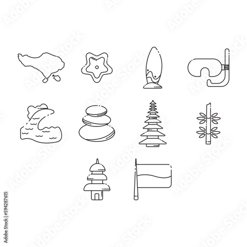 bali icon set outline
