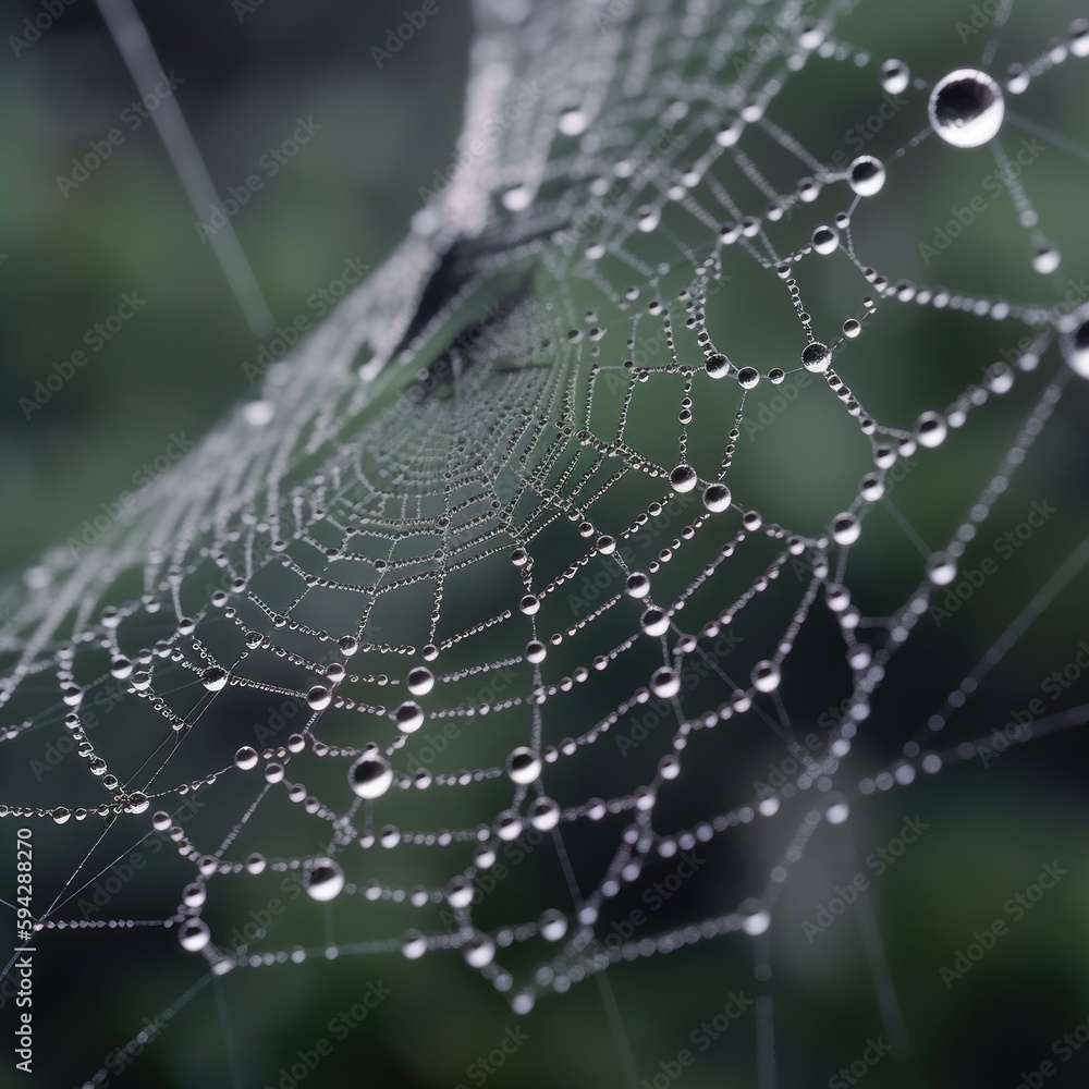 Spiderweb with waterdrops ai, ai generative, illustration Spiderweb with waterdrops ai, ai generative, illustration