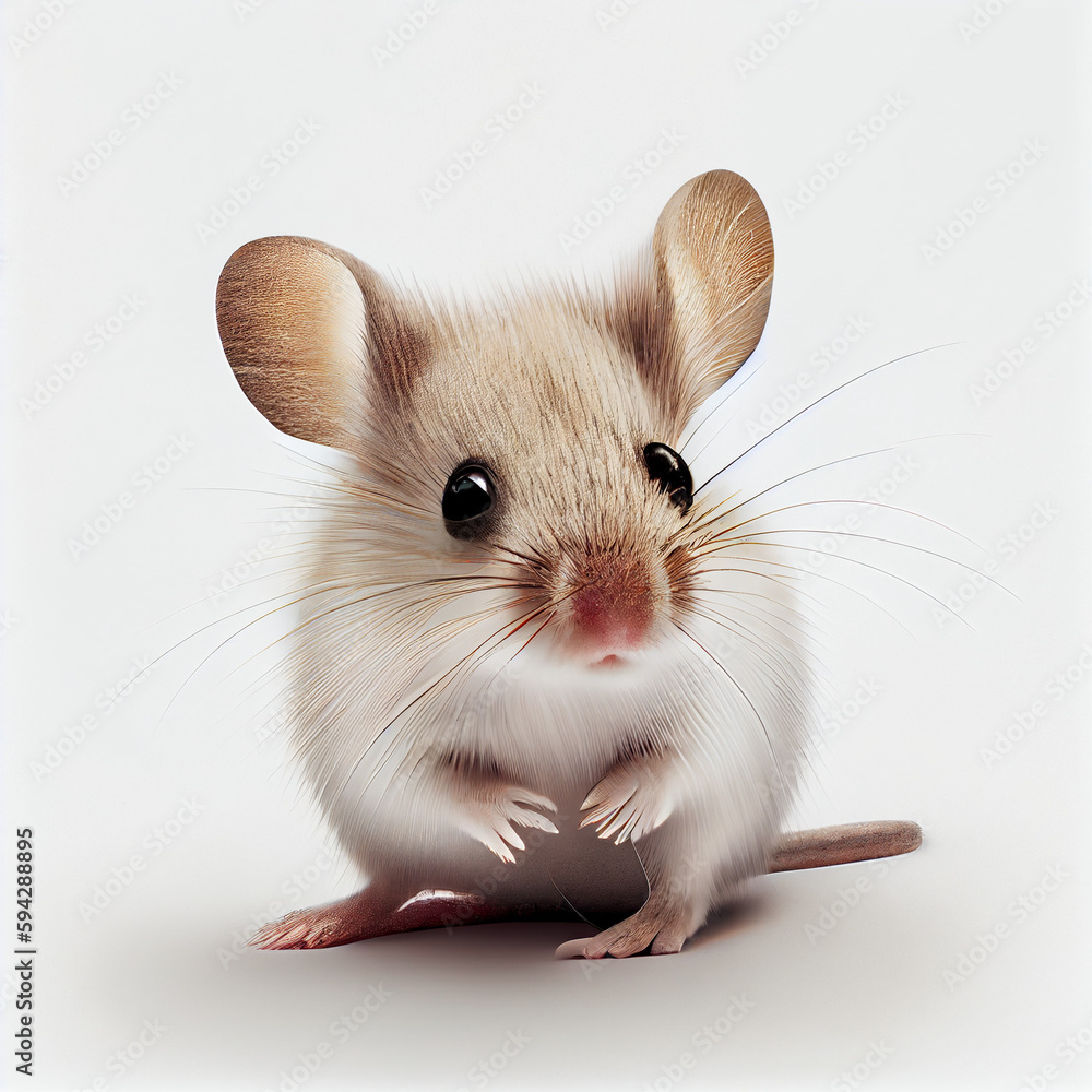 Mouse caught on white background