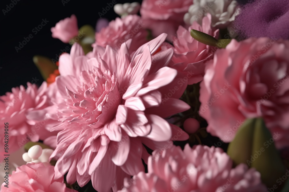 pink flower, Generative AI	
