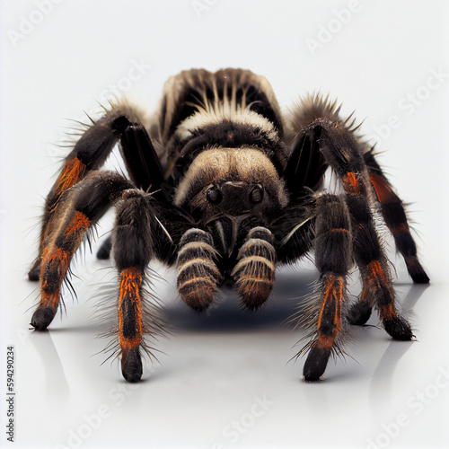 detailed image of a tarantula with visible hairy body and legs on white