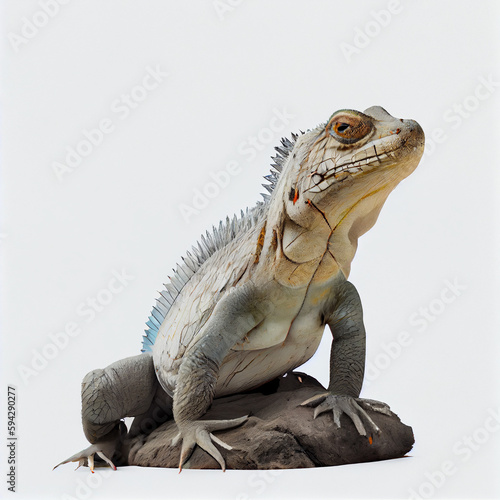 detailed model of a tetrapod showing skin texture and anatomical accuracy on white photo