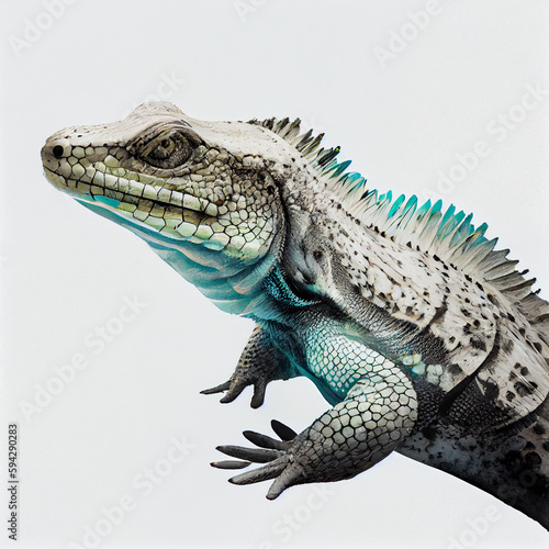 prehistoric tetrapod model displayed in a walking pose on a plain white background