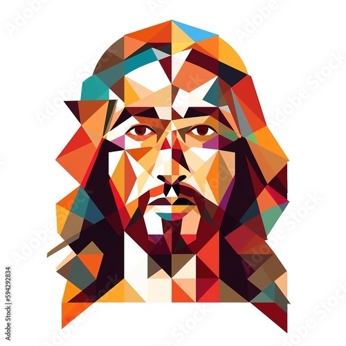 Jesus face illustration generative ai