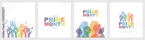 Happy Pride Month 2023 card set.