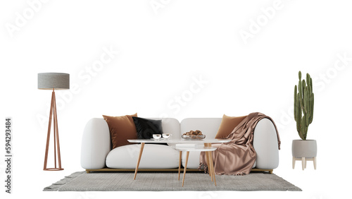 Canvastavla Interior furniture set 3D render