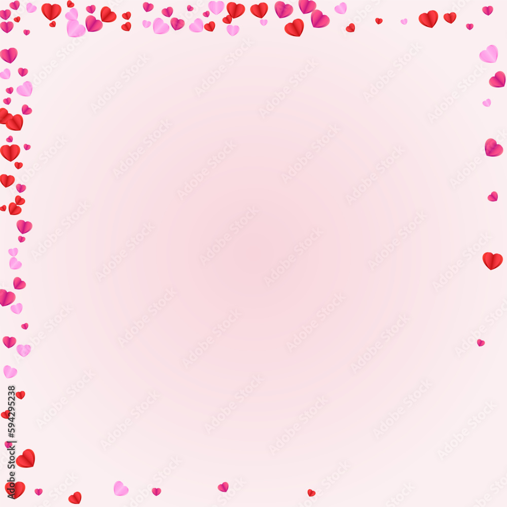 Purple Confetti Background Pink Vector. February Pattern Heart. Lilac Honeymoon Illustration. Pinkish Heart Cute Frame. Fond Gift Backdrop.