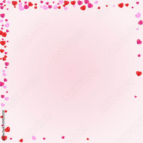 Purple Confetti Background Pink Vector. February Pattern Heart. Lilac Honeymoon Illustration. Pinkish Heart Cute Frame. Fond Gift Backdrop. © Vlada Balabushka