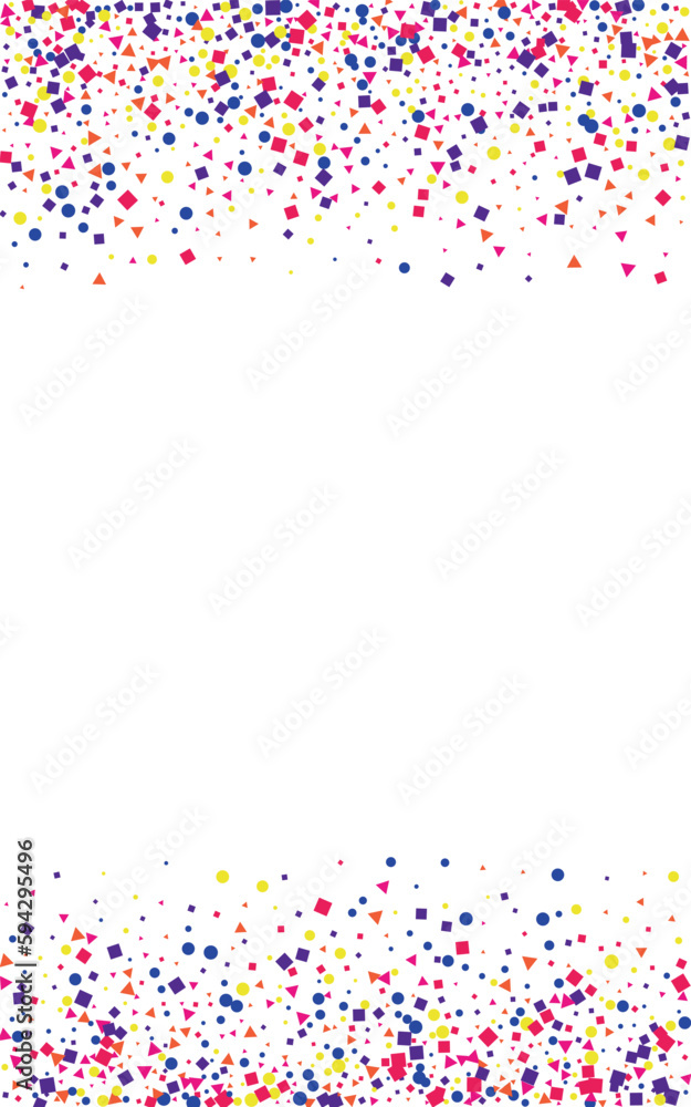 Colorful Dot Background White Vector. Confetti Flying Card. Multicolored Top. Bright Polka Shrovetide. Round Fiesta Design.
