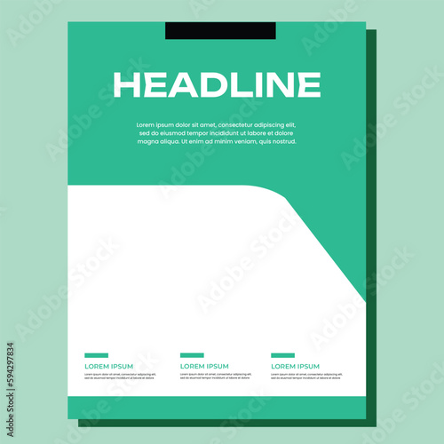 Corporate Business Flyer poster pamphlet brochure cover design layout background, two colors scheme, vector template in A4 size - Vector