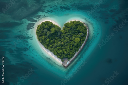 Heart-shaped island, Generative AI