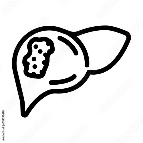 liver cancer line icon vector illustration