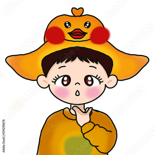 A cute little boy with a hat