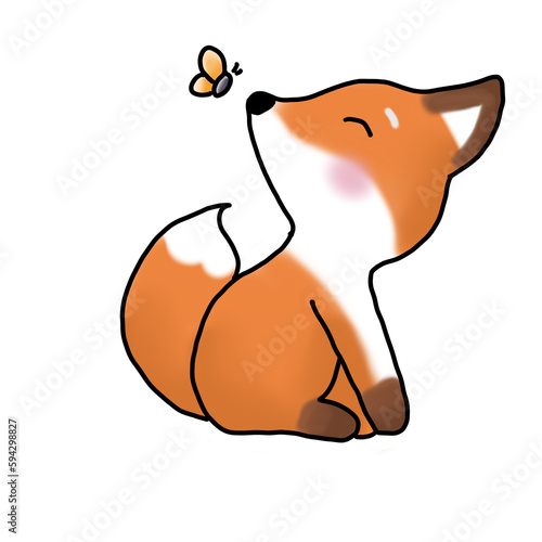The wild fox and the butterfly