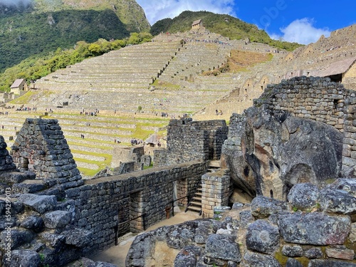 Landscape of the ruins of Machu Picchu in Peru