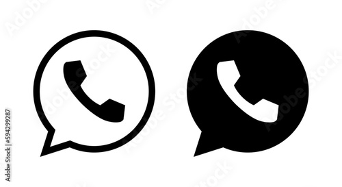 Speech bubble with phone call icon vector in flat style