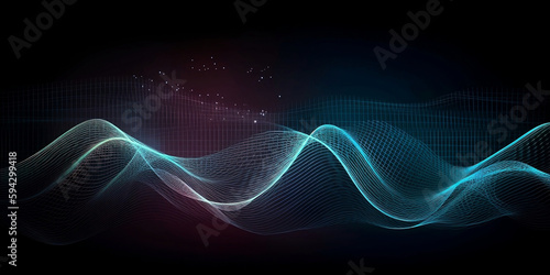 abstract sound wave on black background, vector illustration eps10