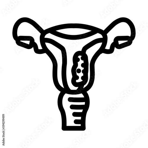 endometrial cancer line icon vector illustration photo