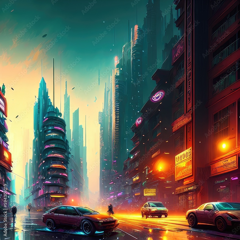 City of the Future: A Cyberpunk Metropolis of Neon and Chrome ...