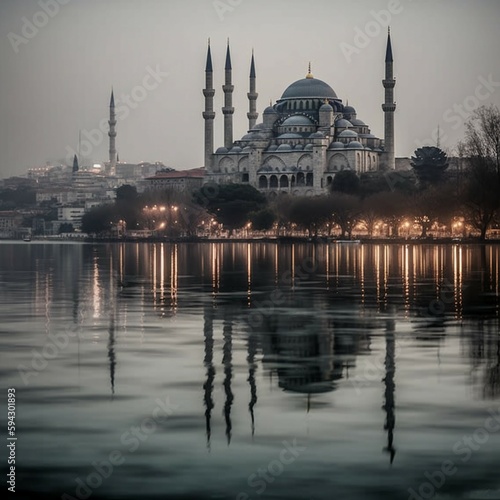 The biggest mosque in Istanbul Turkiye of Sultan Ahmed Ottoman Empire