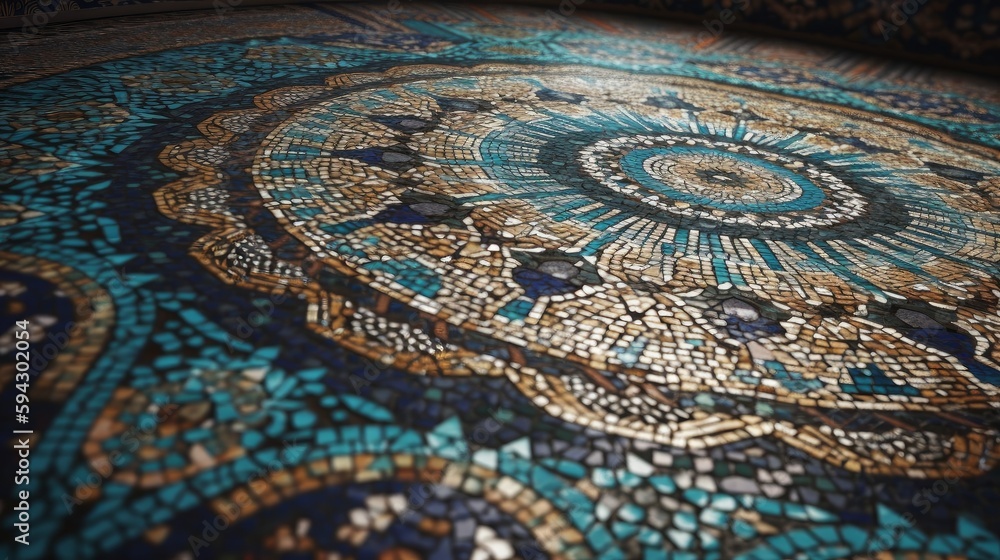 Obraz premium Moroccan mosaic tiles. Generative ai