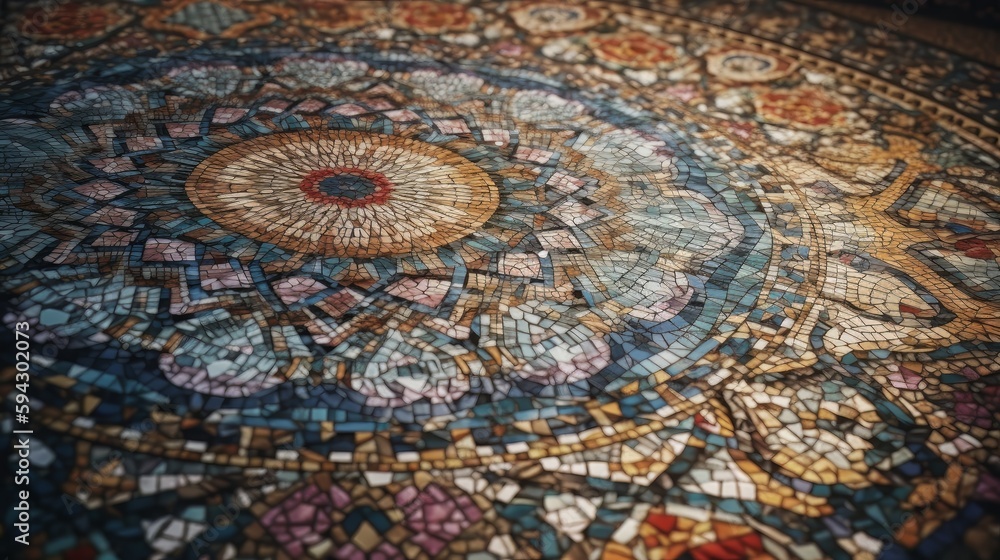 Moroccan mosaic tiles. Generative ai