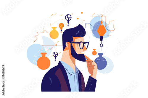 A business analyst flat style illustration