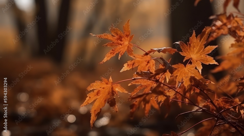 Majestic Golden Maple Trees in a Misty Forest