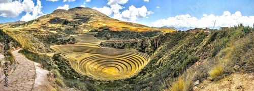 Foto Panoramic view of the Moray - an archaeological site in Peru