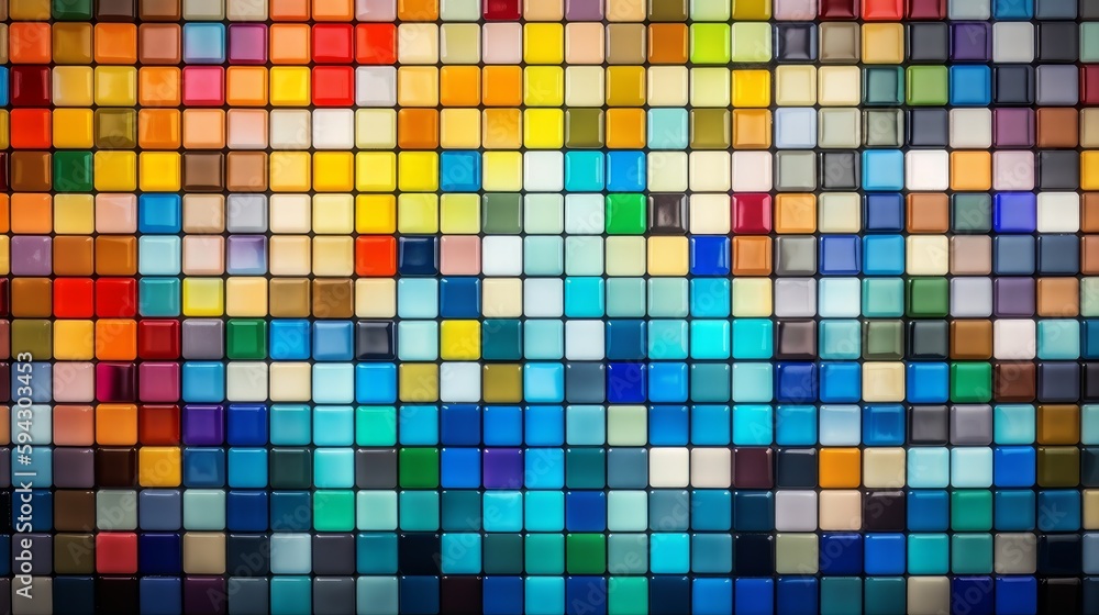 Vibrant background made up of various sized squares in different colors. Generative AI Vibrant background made up of various sized squares in different colors. Generative AI