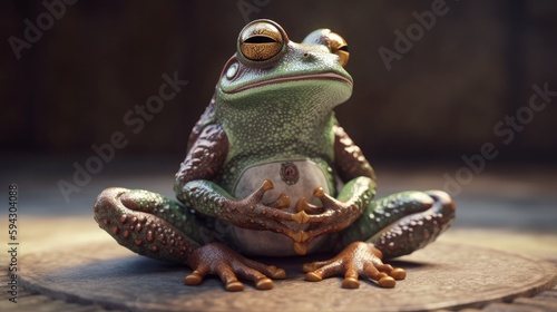 Frog meditation, chakras. Generative ai © cac_tus