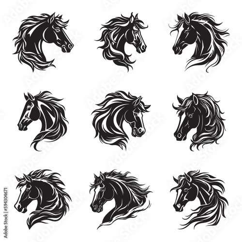 Horse logo set - Premium design collection - Vector Illustration
