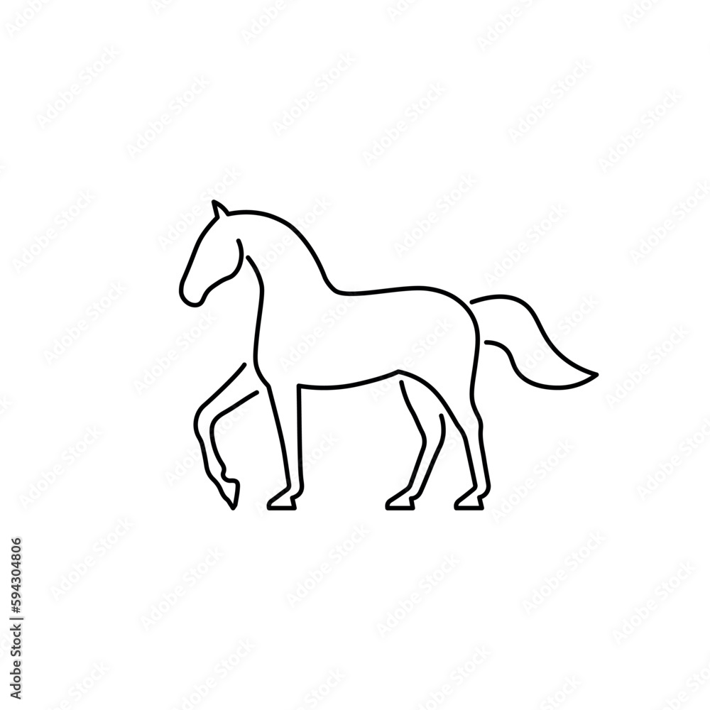 Horse outline icon - Equine line art on white background. Horse outline icon - Equine line art on white background.