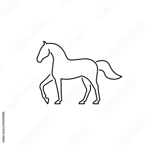 Horse outline icon - Equine line art on white background.