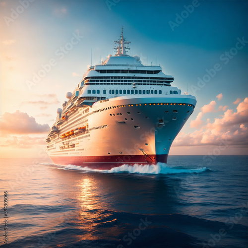cruise ship on open ocean